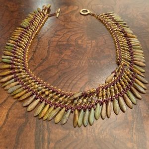 Native American Inspired Hand Beaded Necklace